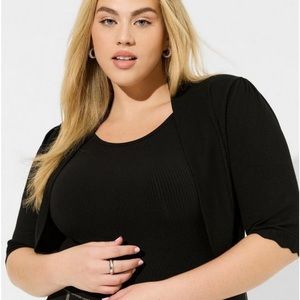Torrid Black Scalloped Trim Sexy Shrug